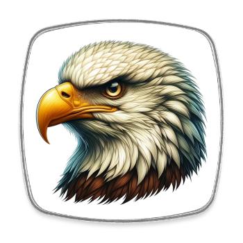Aigle - Magnet carré - blanc - Devant