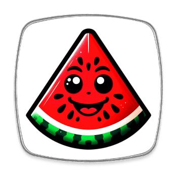 Watermelon - Square fridge magnet - white - Front