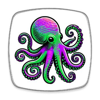 Octopus - Square fridge magnet - white - Front