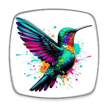 Colibri - Magnet carré - blanc - Devant