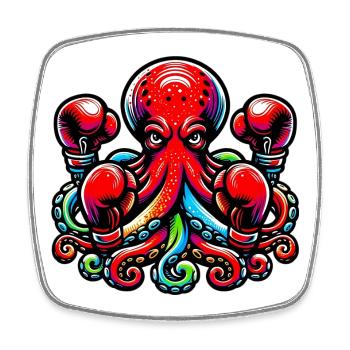 Octopus - Square fridge magnet - white - Front