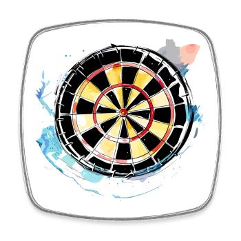 Croquis de jeu de fléchettes - Magnet carré - blanc - Devant