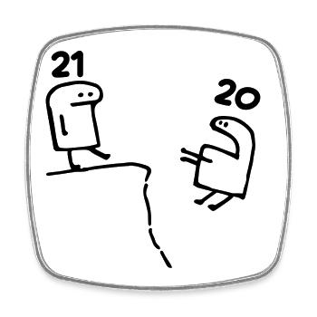 21 Year Old - 21st Birthday Fun Gift 21 Year Old - Square fridge magnet - white - Front