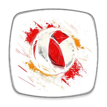 Dessin de volley-ball - Magnet carré - blanc - Devant