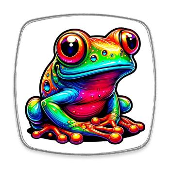 Grenouille - Magnet carré - blanc - Devant