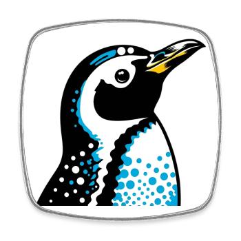 Pingouin - Magnet carré - blanc - Devant