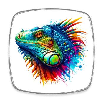 Iguana - Square fridge magnet - white - Front