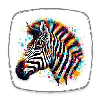 Zebra - Viereckiger Kühlschrankmagnet - Weiß - Vorne
