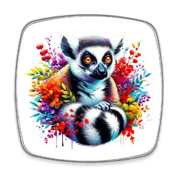 Lemur - Square fridge magnet - white - Front