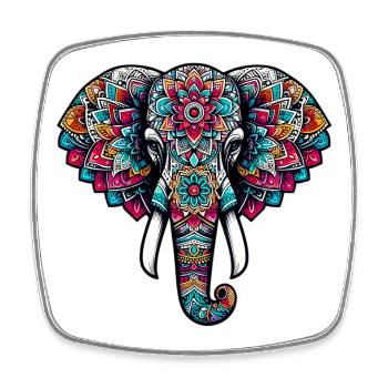 Elefant - Viereckiger Kühlschrankmagnet - Weiß - Vorne