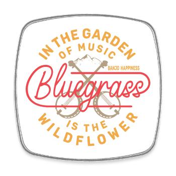 Bluegrass - Banjo Happiness - Square fridge magnet - white - Front