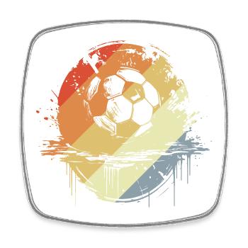Graphisme rétro football - Magnet carré - blanc - Devant