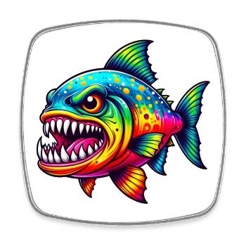 Piranha - Square fridge magnet - white - Front