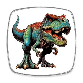 Dinosaur - Square fridge magnet - white - Front
