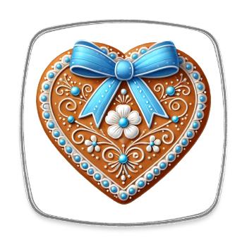 Gingerbread Heart: Sweet Tradition and Love Combined - Square fridge magnet - white - Front