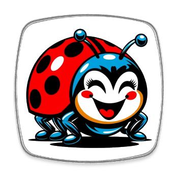 Coccinelle - Magnet carré - blanc - Devant