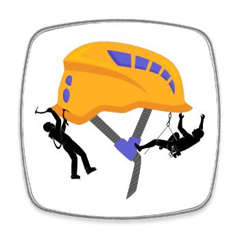 Climbing Helmet Yellow Blue Pop Art - Square fridge magnet - white - Front