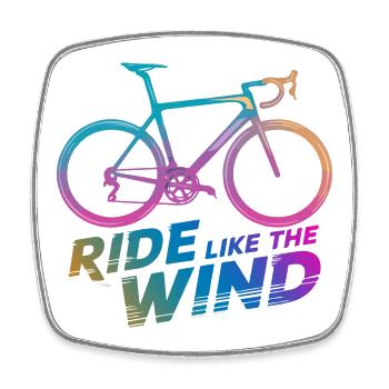 Gradient Fahrradfahrt Grafik - Viereckiger Kühlschrankmagnet - Weiß - Vorne