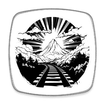 Eisenbahn - Viereckiger Kühlschrankmagnet - Weiß - Vorne