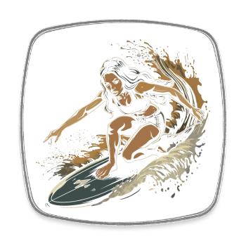 Graphique du surfeur - Magnet carré - blanc - Devant