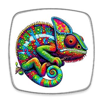 Chameleon - Square fridge magnet - white - Front