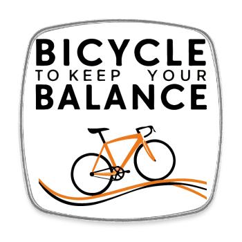 Conception de cyclisme d’équilibre et de conduite - Magnet carré - blanc - Devant