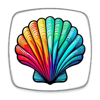 Shell - Square fridge magnet - white - Front