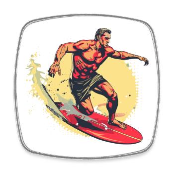 Surfer Graphics - Square fridge magnet - white - Front
