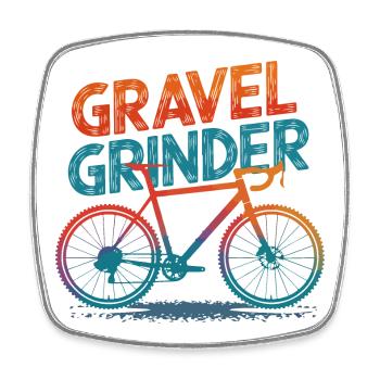 Gravel Grinder Fahrrad Illustration - Viereckiger Kühlschrankmagnet - Weiß - Vorne