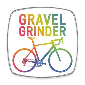 Vibrant Gravel Grinder Bicycle Design - Square fridge magnet - white - Front