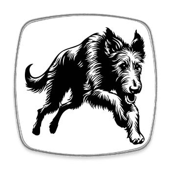 Irish Wolfhound - Square fridge magnet - white - Front