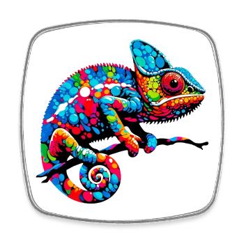 Caméléon - Magnet carré - blanc - Devant