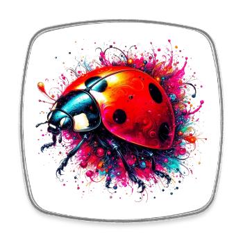 Coccinelle - Magnet carré - blanc - Devant