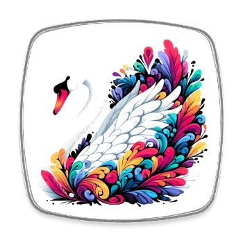 Swan - Square fridge magnet - white - Front