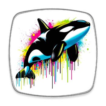 Killer whale - Square fridge magnet - white - Front