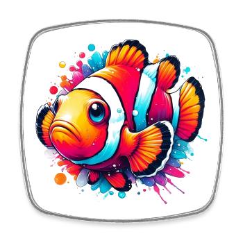 Clownfisch - Viereckiger Kühlschrankmagnet - Weiß - Vorne