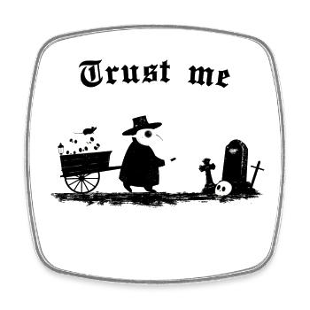 Black Death - Trust me I'm a doctor - Viereckiger Kühlschrankmagnet - Weiß - Vorne
