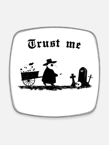 Black Death - Trust me I'm a doctor - Viereckiger Kühlschrankmagnet - Weiß