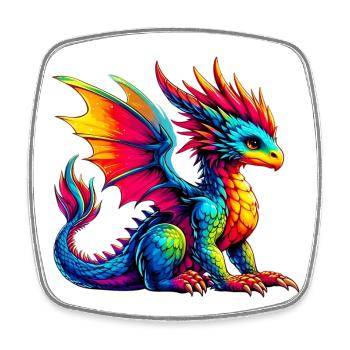 Dragon - Square fridge magnet - white - Front