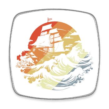 Segeln Vintage Look - Viereckiger Kühlschrankmagnet - Weiß - Vorne