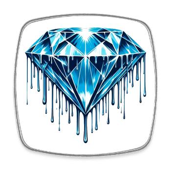 Diamant - Magnet carré - blanc - Devant