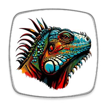 Iguana - Square fridge magnet - white - Front