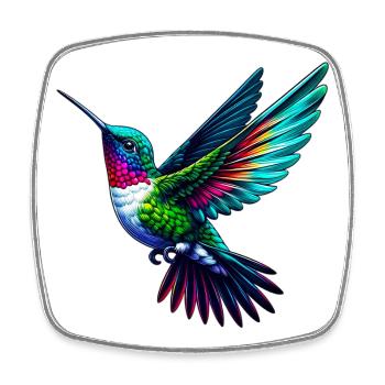 Colibri - Magnet carré - blanc - Devant
