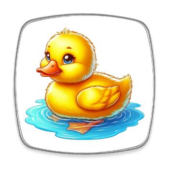 Ente Ente Ente Ente Ente - Viereckiger Kühlschrankmagnet - Weiß - Vorne