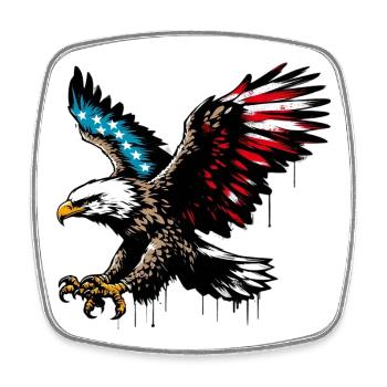 Aigle - Magnet carré - blanc - Devant
