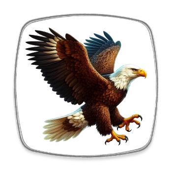 Adler - Viereckiger Kühlschrankmagnet - Weiß - Vorne