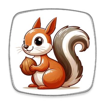 Squirrel - Square fridge magnet - white - Front