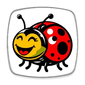 Coccinelle - Magnet carré - blanc - Devant