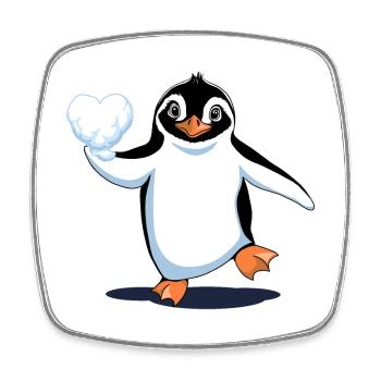 Verliebter Pinguin - Viereckiger Kühlschrankmagnet - Weiß - Vorne