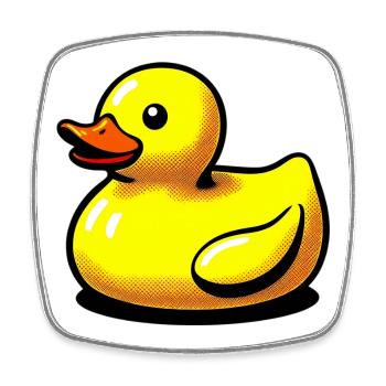 Ente Ente Ente Ente Ente - Viereckiger Kühlschrankmagnet - Weiß - Vorne